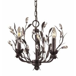 Circeo 3 Light Candle Chandelier in Bronze