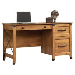 Registry Row Computer Desk in Amber Pine