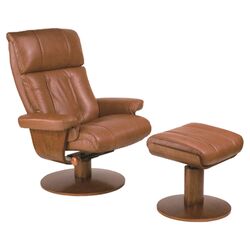 Oslo Recliner & Ottoman in Saddle