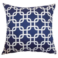 Qishn Cotton Pillow in Navy Blue & White (Set of 2)