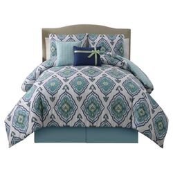Weston 5 Piece Reversible Comforter Set in Blue
