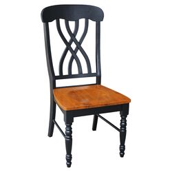 Latticeback Side Chair in Black & Cherry (Set of 2)