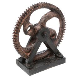 Industrial Style Décor Rusted Gear in Brown