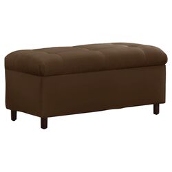 Tufted Storage Ottoman in Chocolate