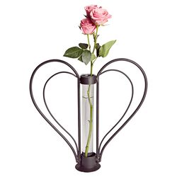 Iron Cylinder Sweetheart Bud Vase in Black