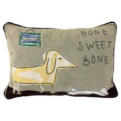 PB Paws & Co Bone Pillow in Khaki