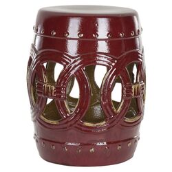 Ceramic Double Coin Stool in Abby Red