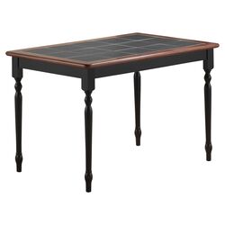 Tile Top Dining Table in Black & Cherry