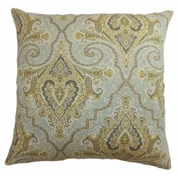 Iberia Paisley Cotton Pillow in Golden Rod