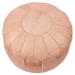 Moroccan Pouf Ottoman in Natural