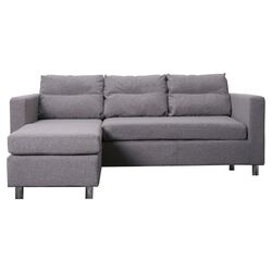 Detroit Sectional Sleeper Sofa & Ottoman in Ash