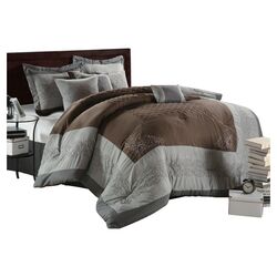 Florence 8 Piece Comforter Set in Brown