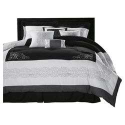 Florence 8 Piece Comforter Set in Black