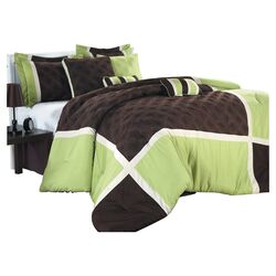 Quincy 8 Piece Comforter Set in Green