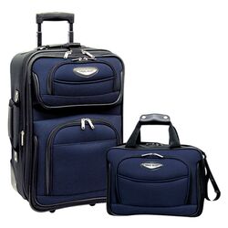 2 Piece Carry On Expandable Luggage Set in Navy