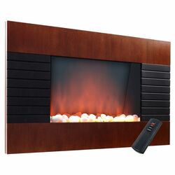 Wall Mount Electric Fireplace in Brown