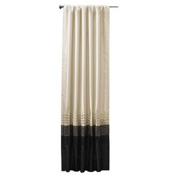 Mia Curtain Panel in Eggshell, Silver & Black (Set of 2)