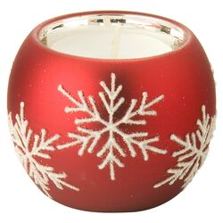 Snowflake Tealight Holder in Red (Set of 2)