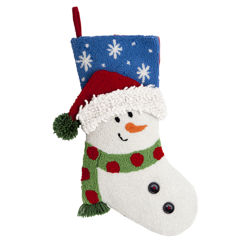 3D Snowman Hooked Stocking in White