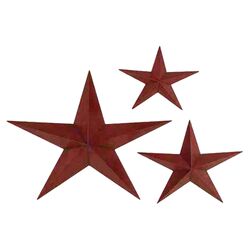 3 Piece Toscana Metal Casted Star Set in Red