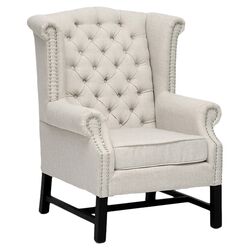 Sussex Tufted Club Chair in Black & Beige (Set of 2)