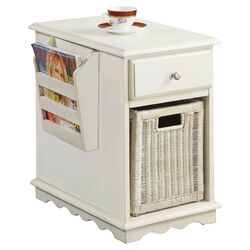 Magazine Storage End Table in White