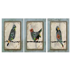 Song Bird Triptych Wall Art (Set of 3)