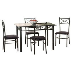 Rion Hall 5 Piece Dining Set in Black