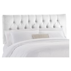 Microsuede Tufted Headboard in White
