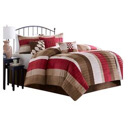 Larson 7 Piece Comforter Set in Red