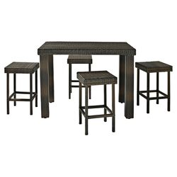 Palm Harbor 5 Piece High Dining Set in Brown