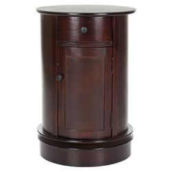 Toby 1 Drawer Oval Nightstand in Cherry Toby 1 Drawer Oval Nightstand in Cherry