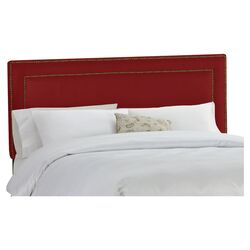 Nail Button Headboard in Red