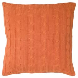 Cable Knit Pillow in Orange