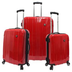 Sedona 3 Piece Spinner Luggage Set in Red