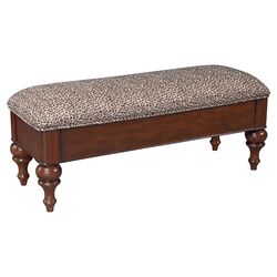 Orkney Upholstered Storage Bench in Brown Cherry