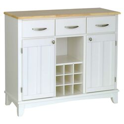 Wood Top Buffet Cabinet in White