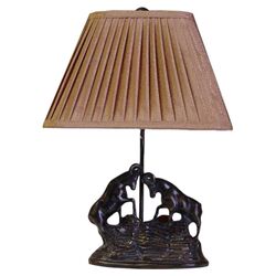 Dueling Rams Table Lamp in Brown