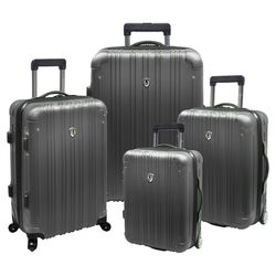 New Luxembourg 4 Piece Expandable Luggage Set in Titanium