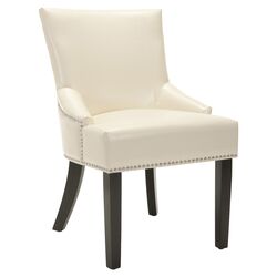 Gavin Leather Parsons Chair in Cream (Set of 2)