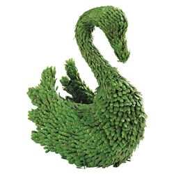 Sculptural Swan Topiary Statue in Green
