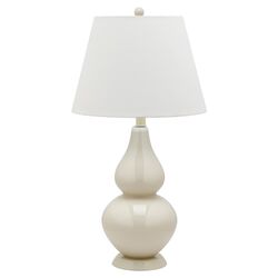 Cybil Double Gourd Table Lamp in White (Set of 2)