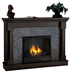 Bennett Gel Fuel Fireplace in Dark Walnut