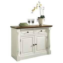 Monarch Buffet Cabinet with Oak Top in White