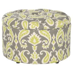 Tammy Shoe Ottoman in Grass Ikat