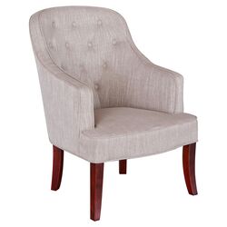 Sophia Chamois Chair in Light Grey & Cherry