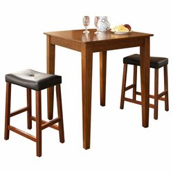 3 Piece Saddle Counter Height Pub Set in Cherry
