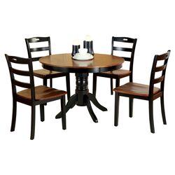 5 Piece Dining Set in Antique Oak and Black