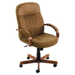 High Back Executive Office Chair in Cappuccino with Arms