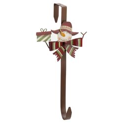 Snowman & Gift Wreath Hook in Brown